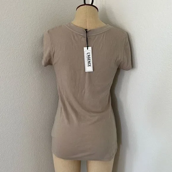 L’Agence Cory Scoop Neck Tee Biscuit Size S - Picture 4 of 7